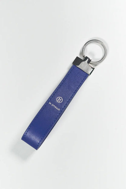 Silver-Coated Leather Keychain